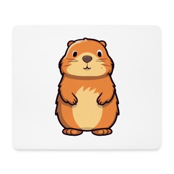 Marmotte mignon dessin animé kawaii aquarelle Animal Pe - Tapis de souris (format paysage) - blanc - Devant