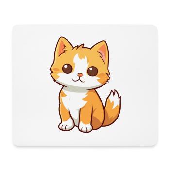 Chaton mignon dessin animé kawaii aquarelle Animal de compagnie - Tapis de souris (format paysage) - blanc - Devant