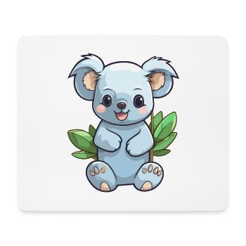 Koala mignon dessin animé kawaii aquarelle animal animal de compagnie - Tapis de souris (format paysage) - blanc - Devant