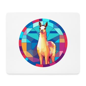Lama Buntglas bunte Karikatur Kawaii Tier - Mousepad (Querformat) - Weiß - Vorne