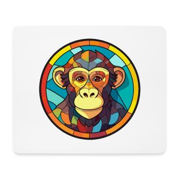 Affe Buntglas Bunte Karikatur Kawaii Anima - Mousepad (Querformat) - Weiß - Vorne