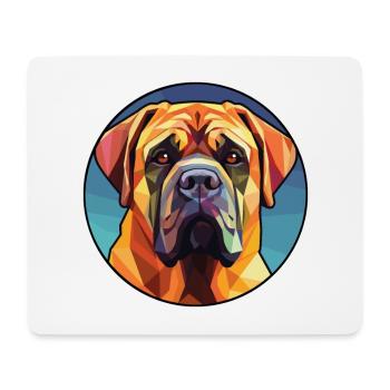 Mastiff chien vitrail coloré dessin animé Kawaii - Tapis de souris (format paysage) - blanc - Devant