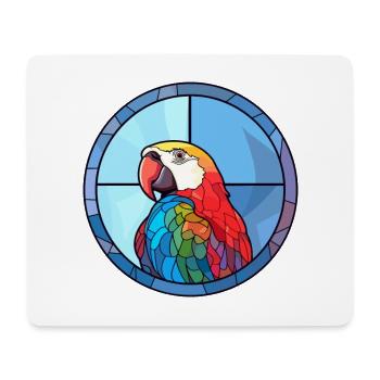 Papagei Buntglas Bunte Karikatur Kawaii Anima - Mousepad (Querformat) - Weiß - Vorne