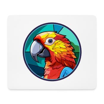 Papagei Buntglas Bunte Karikatur Kawaii Anima - Mousepad (Querformat) - Weiß - Vorne