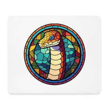 Snake Stained Glass Colorful Cartoon Kawaii Animal - Mouse Pad (horizontal) - white - Front