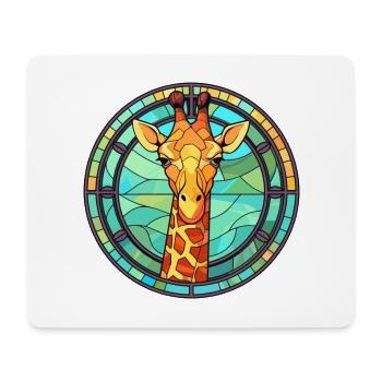Girafe vitrail coloré dessin animé Kawaii Anim - Tapis de souris (format paysage) - blanc - Devant