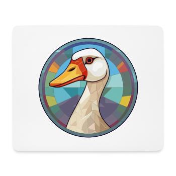 Gänse-Buntglas-Cartoon-Kawaii-Tier - Mousepad (Querformat) - Weiß - Vorne