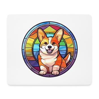 Corgi Hund Buntes Glas Bunte Karikatur Kawaii An - Mousepad (Querformat) - Weiß - Vorne