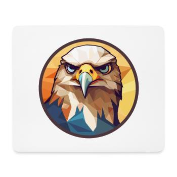 Hawk Buntes Buntes Cartoon-Kawaii-Tier - Mousepad (Querformat) - Weiß - Vorne