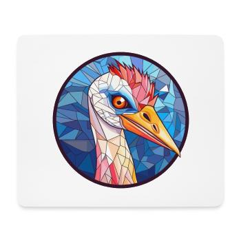 Kranich-Buntglas-Cartoon-Kawaii-Tier - Mousepad (Querformat) - Weiß - Vorne