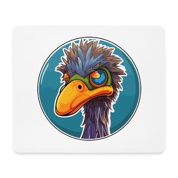 Emu Stained Glass Colorful Cartoon Kawaii Animal - Mouse Pad (horizontal) - white - Front