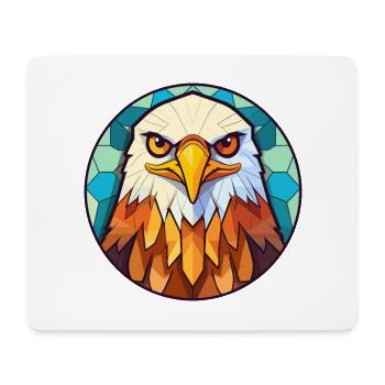 Falke Buntglas Bunte Karikatur Kawaii Anima - Mousepad (Querformat) - Weiß - Vorne