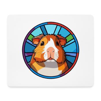 Guinea Pig Stained Glass Colorful Cartoon Kawaii A - Mouse Pad (horizontal) - white - Front