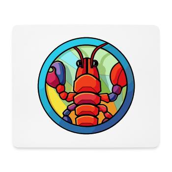 Craw vitrail coloré dessin animé Kawaii Animal - Tapis de souris (format paysage) - blanc - Devant