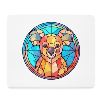 Koala vitrail coloré dessin animé Kawaii Animal - Tapis de souris (format paysage) - blanc - Devant