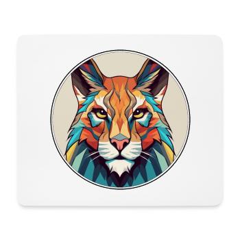 Luchs Buntes Cartoon-Kawaii-Tier - Mousepad (Querformat) - Weiß - Vorne