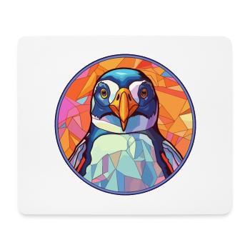 Pingouin vitrail coloré dessin animé Kawaii Anim - Tapis de souris (format paysage) - blanc - Devant