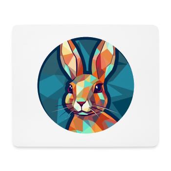 Lapin vitrail coloré dessin animé Kawaii Anima - Tapis de souris (format paysage) - blanc - Devant