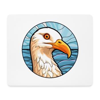 Seagull Stained Glass Colorful Cartoon Kawaii Anim - Mouse Pad (horizontal) - white - Front