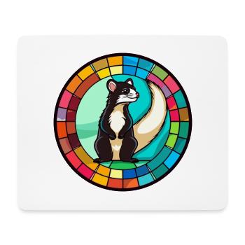 Stinktierglas bunte Karikatur Kawaii Tier - Mousepad (Querformat) - Weiß - Vorne