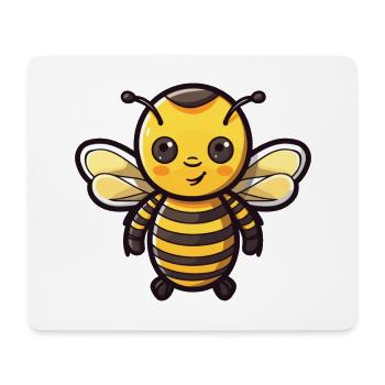 Abeille mignon heureux kawaii dessin animé Clipart Animal - Tapis de souris (format paysage) - blanc - Devant