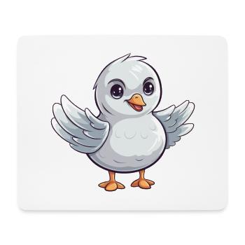 Seagull Cute Happy Kawaii Cartoon Clipart Animal - Mouse Pad (horizontal) - white - Front