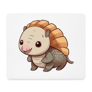 Armadillo Cute Happy Kawaii Cartoon Clipart Animal - Mouse Pad (horizontal) - white - Front