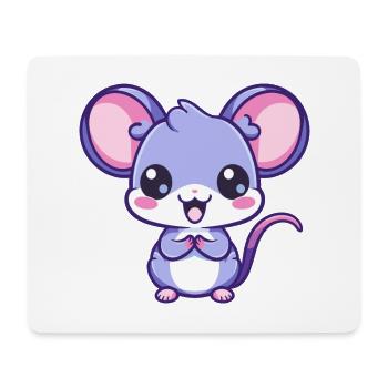 ratte niedlich glücklich kawaii cartoon clipart tier - Mousepad (Querformat) - Weiß - Vorne