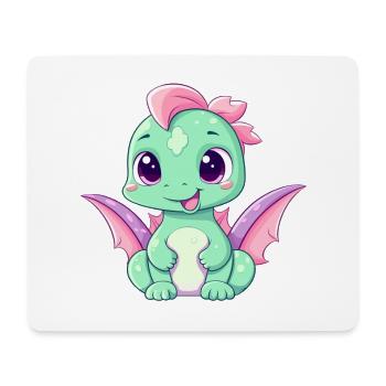 Dragon Cute Happy Kawaii Cartoon Clipart Animal - Mouse Pad (horizontal) - white - Front