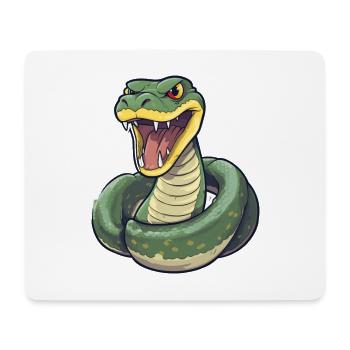 Anaconda Cute Happy Kawaii Cartoon Clipart Animal - Mouse Pad (horizontal) - white - Front