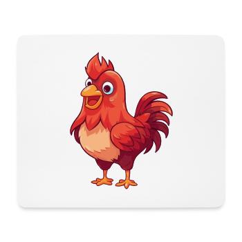 Hahn Niedlich Glücklich Kawaii Cartoon Clipart Tier - Mousepad (Querformat) - Weiß - Vorne