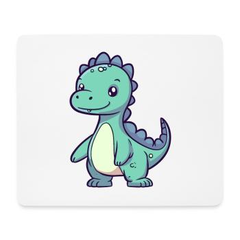 Dinosuar Niedlich Glücklich Kawaii Cartoon Clipart Tier - Mousepad (Querformat) - Weiß - Vorne