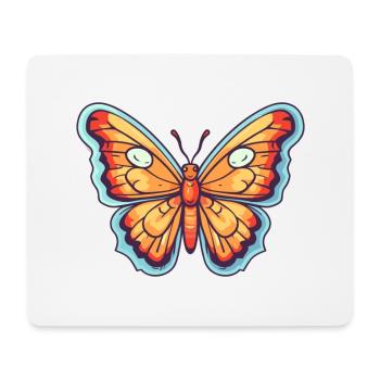 papillon mignon heureux kawaii dessin animé clipart animal - Tapis de souris (format paysage) - blanc - Devant