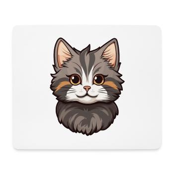 American Bobtail Katze Niedlich Glücklich Kawaii Cartoon Cli - Mousepad (Querformat) - Weiß - Vorne