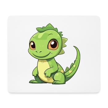 Iguana Cute Happy Kawaii Cartoon Clipart Animal - Mouse Pad (horizontal) - white - Front