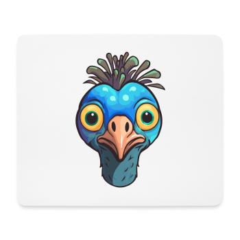 Pfau Niedlich Glücklich Kawaii Cartoon Clipart Tier - Mousepad (Querformat) - Weiß - Vorne