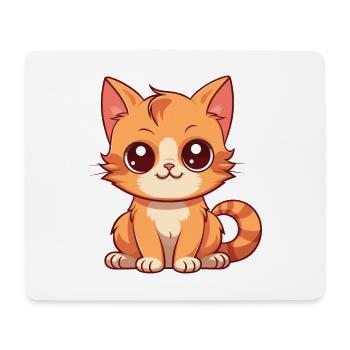 Katze niedlich glücklich kawaii cartoon clipart tier - Mousepad (Querformat) - Weiß - Vorne