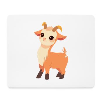 Ziege niedlich glücklich kawaii cartoon Clipart Tier - Mousepad (Querformat) - Weiß - Vorne