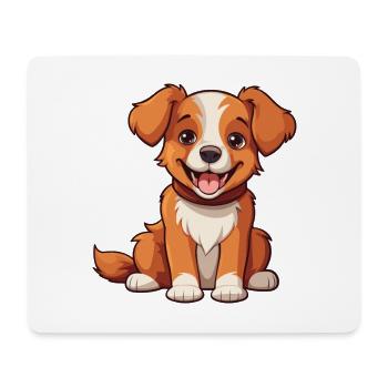 Hund niedlich glücklich kawaii Cartoon Clipart Tier - Mousepad (Querformat) - Weiß - Vorne