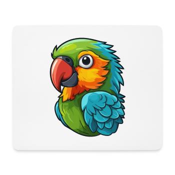 Papagei süßes glückliches Kawaii Cartoon Clipart Tier - Mousepad (Querformat) - Weiß - Vorne