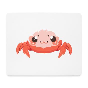Krabbe süßes glückliches Kawaii Cartoon Clipart Tier - Mousepad (Querformat) - Weiß - Vorne