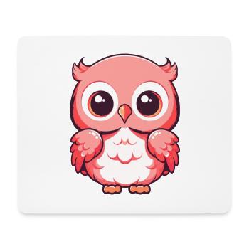 Eule süßes glückliches Kawaii Cartoon Clipart Tier - Mousepad (Querformat) - Weiß - Vorne