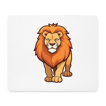 Löwe süßes glückliches Kawaii Cartoon Clipart Tier - Mousepad (Querformat) - Weiß - Vorne
