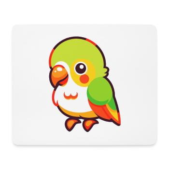 Papagei süßes glückliches Kawaii Cartoon Clipart Tier - Mousepad (Querformat) - Weiß - Vorne