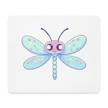 Libelle süßes glückliches Kawaii Cartoon Clipart Tier - Mousepad (Querformat) - Weiß - Vorne