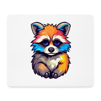 Waschbär Niedliches Happy Kawaii Cartoon Clipart Tier - Mousepad (Querformat) - Weiß - Vorne