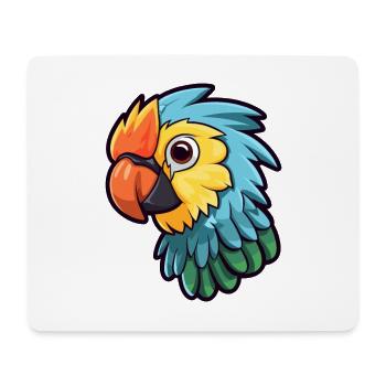 Papagei süßes glückliches Kawaii Cartoon Clipart Tier - Mousepad (Querformat) - Weiß - Vorne