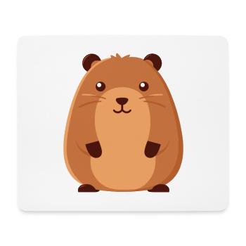 Capybara Süßes glückliches Kawaii Cartoon Clipart Tier - Mousepad (Querformat) - Weiß - Vorne