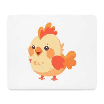 Rooster Cute Happy Kawaii Cartoon Clipart Animal - Mouse Pad (horizontal) - white - Front