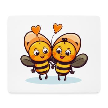 Bees Kawaii Cartoon Pet Playing With Balloons - Mouse Pad (horizontal) - white - Front